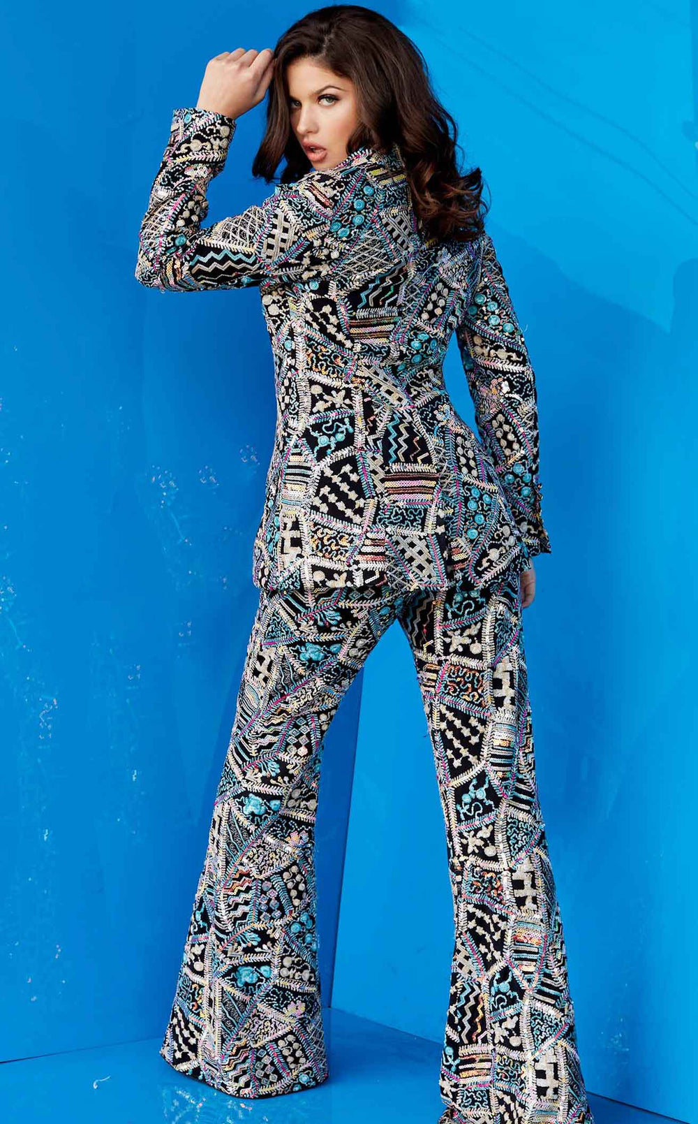 Exquisite Jovani 09816 Jumpsuit detail view - VOLAKK