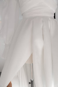 Light ivory Extra Convertible Wedding Dress Audrey (Basic dress + bolero + bow + detachable train) view 12