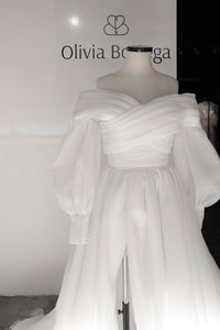 Coral Extra Convertible Wedding Dress Audrey (Basic dress + bolero + bow + detachable train) view 40