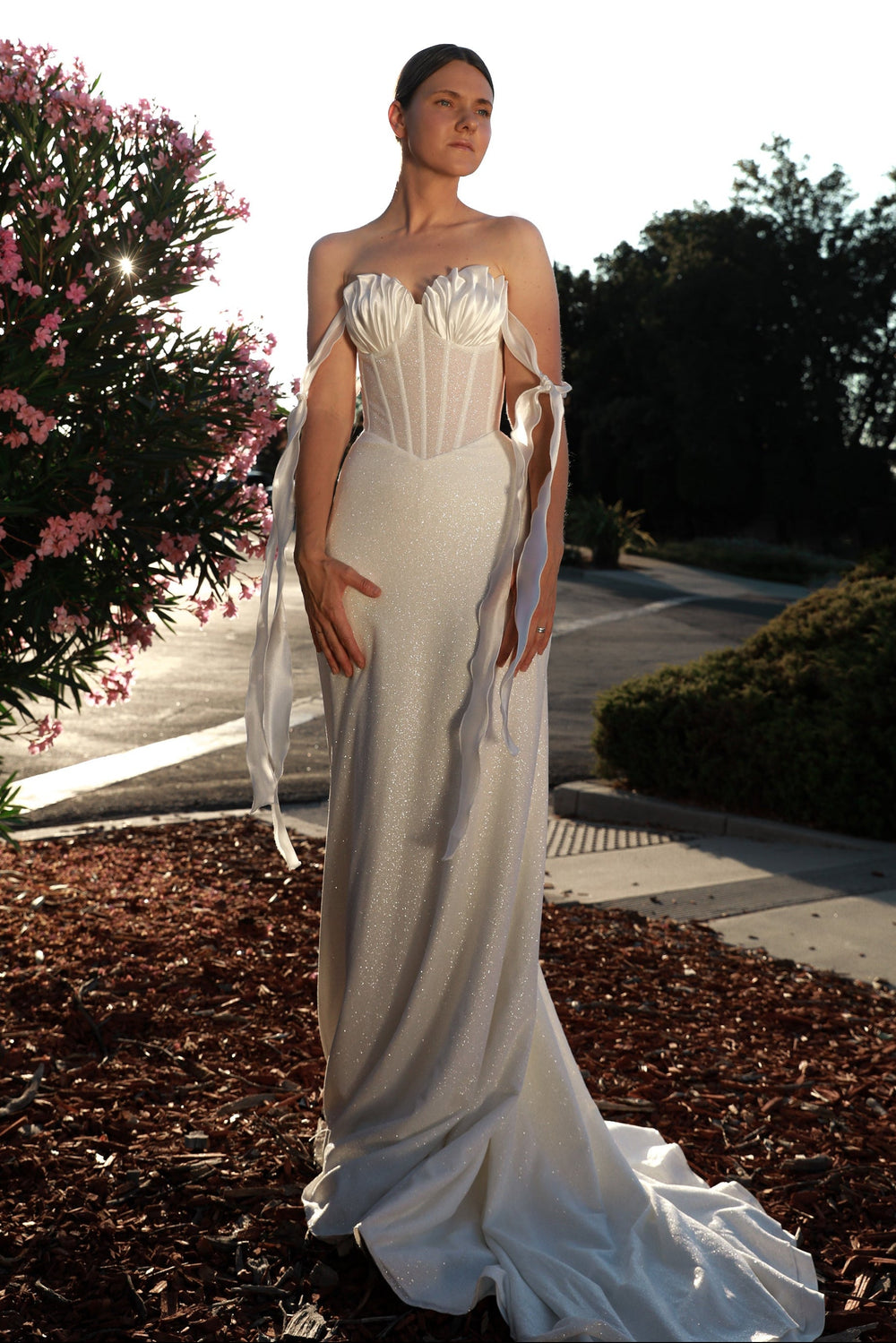 Sheath Sparkly Wedding Dress Maybel - VOLAKK