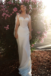 2 in 1 Wedding Dress Maybel with Overskirt view 4
