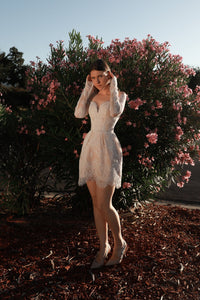 Short Long Sleeve Wedding Dress Annette view 16