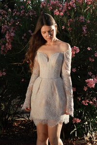Short Long Sleeve Wedding Dress Annette view 12