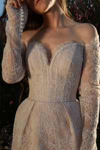 Short Long Sleeve Wedding Dress Annette view 8