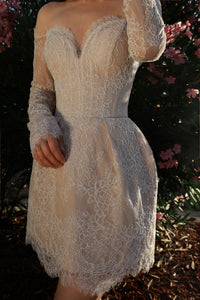 Short Long Sleeve Wedding Dress Annette view 7