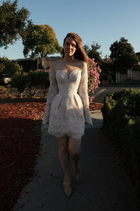 Short Long Sleeve Wedding Dress Annette view 14