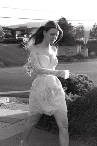 Short Long Sleeve Wedding Dress Annette view 4