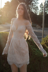 Short Long Sleeve Wedding Dress Annette view 5