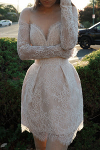Short Long Sleeve Wedding Dress Annette view 15