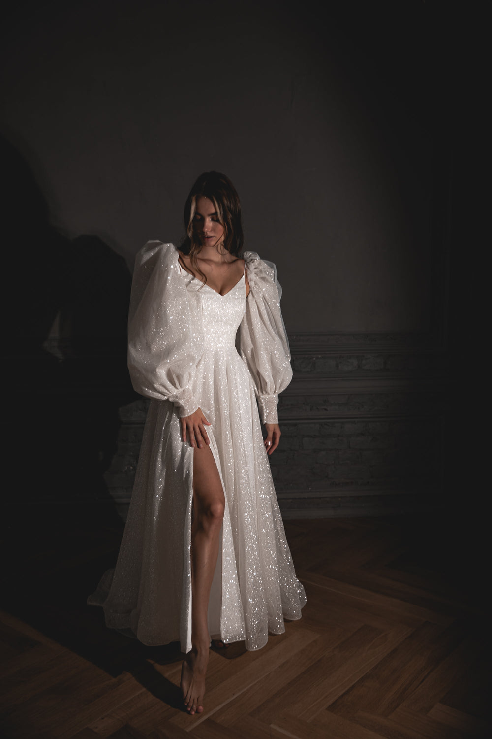 Exquisite Glitter Sleeves Meg | Ready-to-Ship detail view - VOLAKK