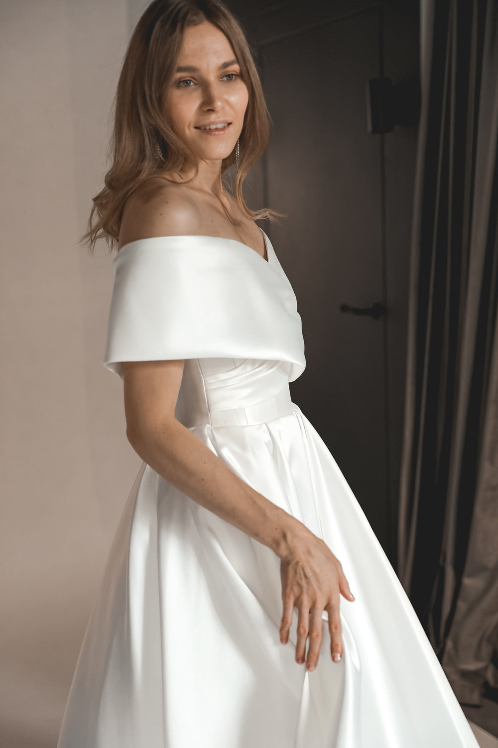 Exquisite Satin Wedding Dress Cameron detail view - VOLAKK