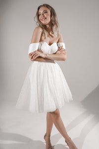 Short Sparkly Wedding Dress Milana view 4