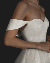 Light ivory Glitter Midi Wedding Dress Soul view 2