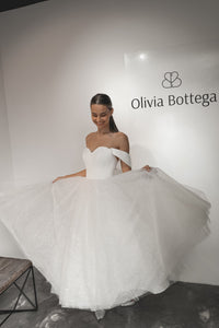 Light ivory Glitter Midi Wedding Dress Soul view 4