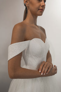 Light ivory Glitter Midi Wedding Dress Soul view 5