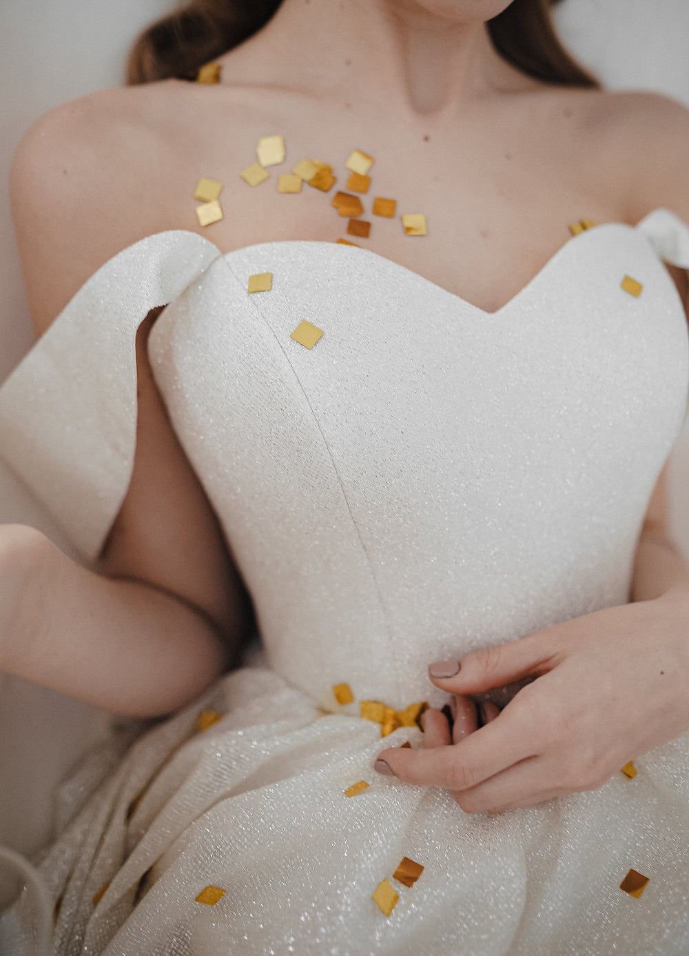 Short Sparkly Wedding Dress Milana details - VOLAKK