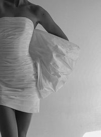 Short Taffeta Wedding Dress Anneli with Detachable Sleeves-Bow view 10
