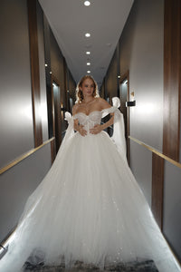 Floral Lace Wedding Dress Romanica With Detachable Straps view 8
