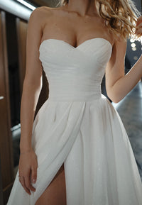 Sparkle Sleeveless Wedding Dress Mirrorball with Detachable Bow view 14