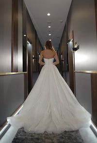 Sparkle Sleeveless Wedding Dress Mirrorball with Detachable Bow view 16