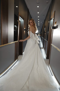 Sparkle Sleeveless Wedding Dress Mirrorball with Detachable Bow view 18