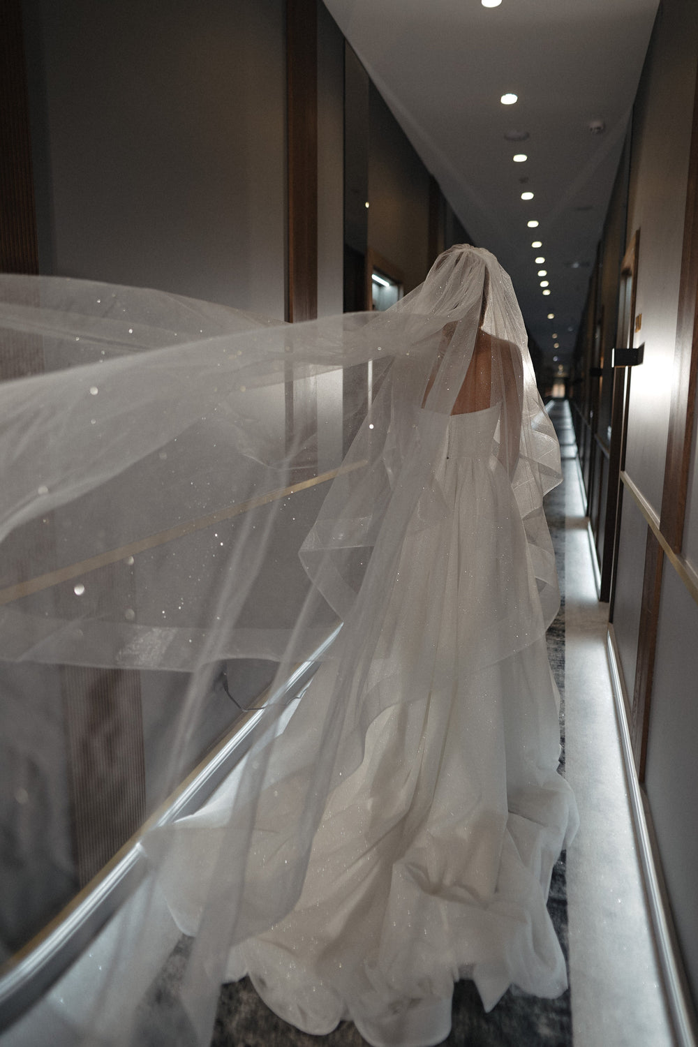 Exquisite Two-Tier Sparkle Veil Over Ice detail view - VOLAKK