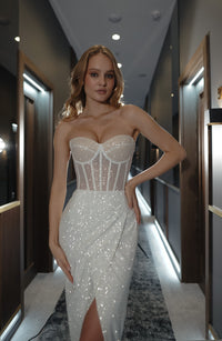 Sparkly Midi Wedding Dress Marthe view 2