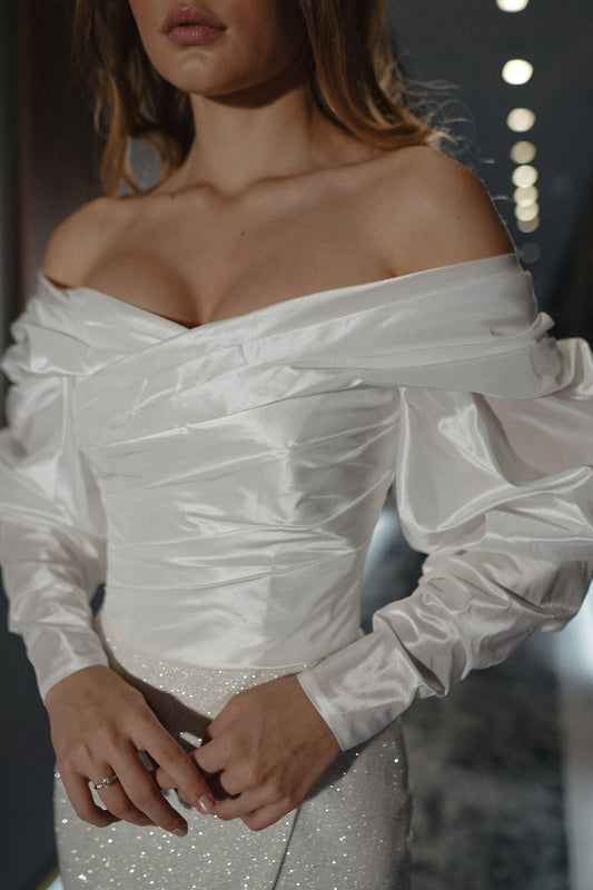Taffeta Blouse Marthe with Long Sleeves | Ready-to-Ship