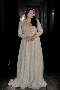 Plus Size Sequin Wedding Dress Feilin view 1