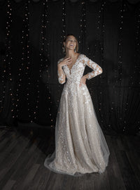 Lace Wedding Dress Enn with Long Sleeves view 3