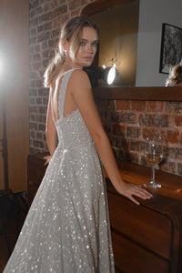 Shiny A-line Wedding Dress Coral view 8