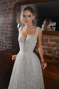 Shiny A-line Wedding Dress Coral view 11