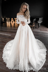 Off-the-Shoulder A-line Wedding Dress Olivia view 1