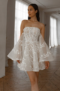 Short Floral Lace Wedding Dress Moonlit Siren view 10