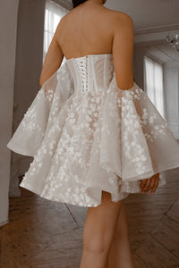 Short Floral Lace Wedding Dress Moonlit Siren view 11