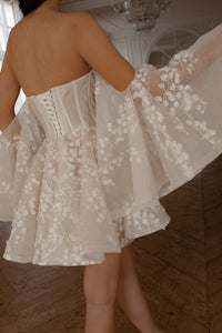 Short Floral Lace Wedding Dress Moonlit Siren view 2