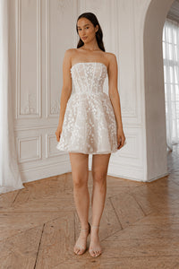 Short Floral Lace Wedding Dress Moonlit Siren view 12