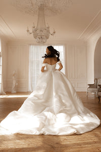 Satin Wedding Dress Dorothy with Balloon Skirt view 12