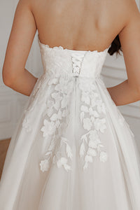 Floral Lace Wedding Dress Lillian with Detachable Sleeves view 9