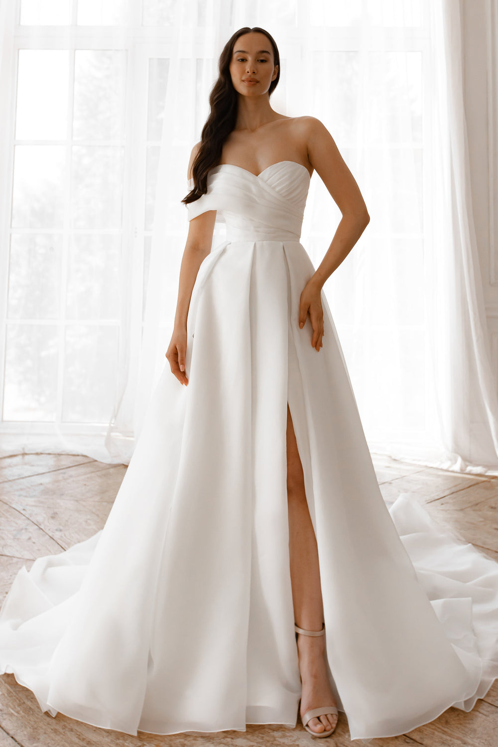 Organza Wedding Dress Enola with Leg Slit - VOLAKK