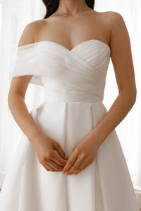 Organza Wedding Dress Enola with Leg Slit view 2