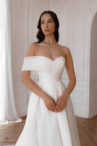 Organza Wedding Dress Enola with Leg Slit view 3