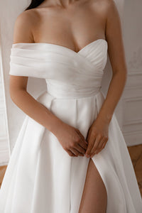 Organza Wedding Dress Enola with Leg Slit view 5