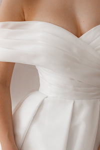 Organza Wedding Dress Enola with Leg Slit view 6