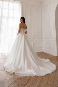 Organza Wedding Dress Enola with Leg Slit view 7