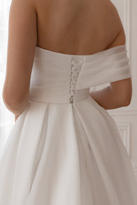 Organza Wedding Dress Enola with Leg Slit view 8
