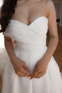 Organza Wedding Dress Enola with Leg Slit view 9
