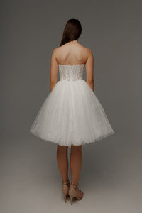 Short Wedding Dress Helena with Detachable Straps view 5