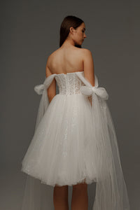 Short Wedding Dress Helena with Detachable Straps view 14