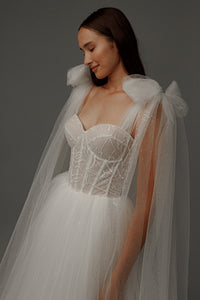 Short Wedding Dress Helena with Detachable Straps view 4